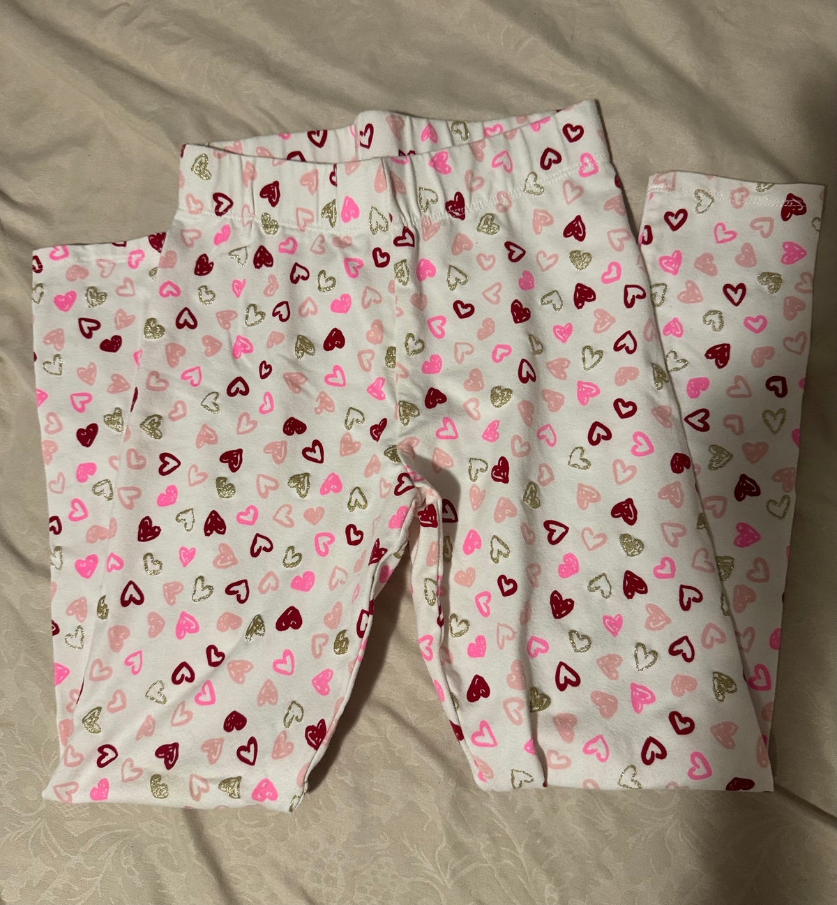 #55 girls valentines leggings size 7/8