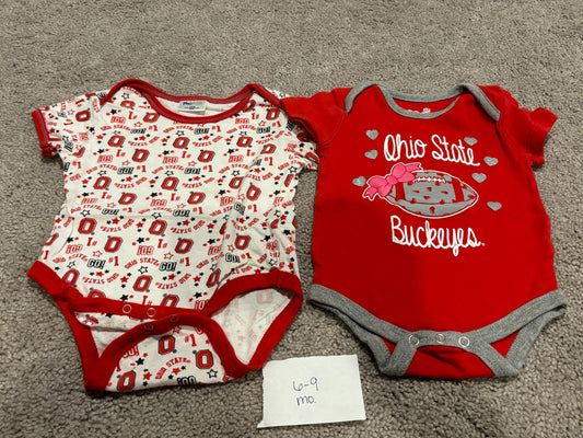 6-9 Mo -  - 2 Pack Ohio State Onesies - PU 45236 Except Semiannual Sale