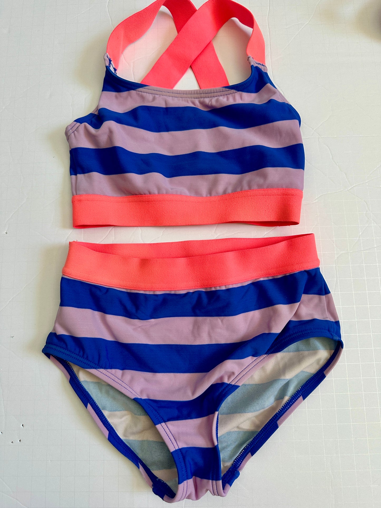 #162 Mini Boden Striped Swimsuit Size 6