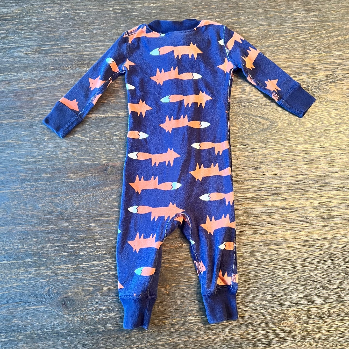 #5 Hanna Andersson Fox Print Zip Up Sleeper, Boys 3-6 months, Girls 3-6 months