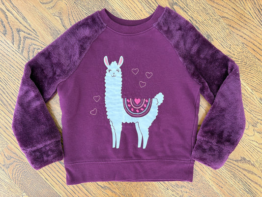 #103 • Girls • 4T • Jumping Beans • Purple Llama Sweatshirt