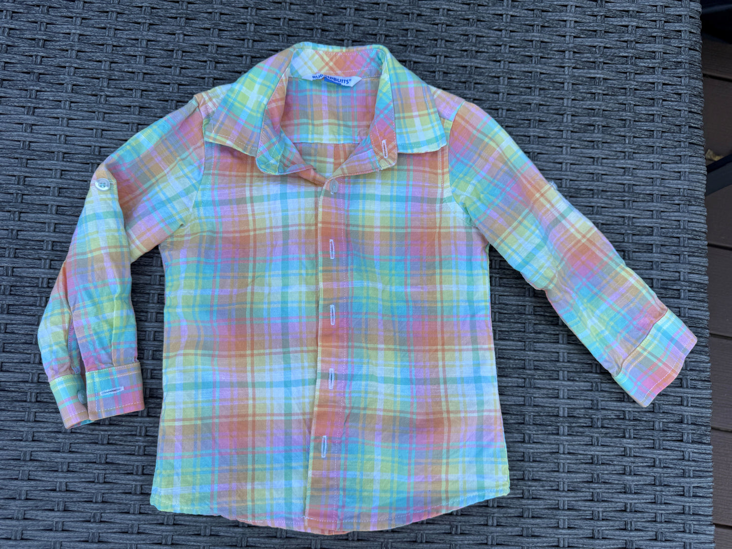 Seller #22 - RuggedButts plaid button down - size 3T - LIKE NEW
