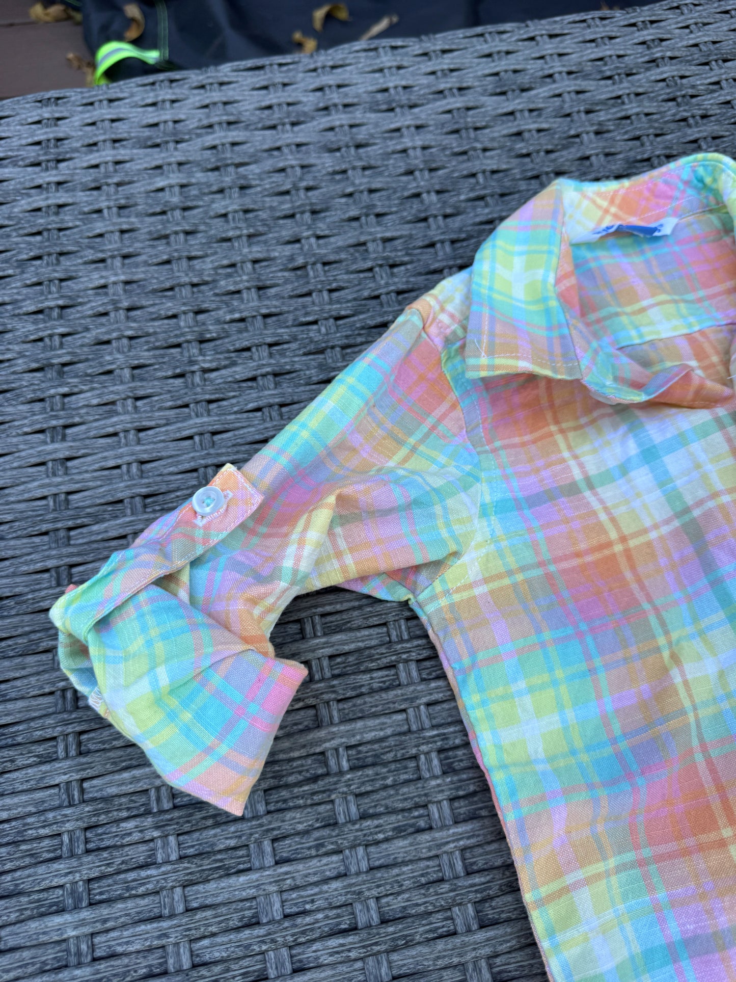 Seller #22 - RuggedButts plaid button down - size 3T - LIKE NEW