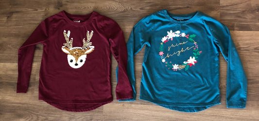 #137 Cat & Jack girls sequin flip shirts medium 7/8