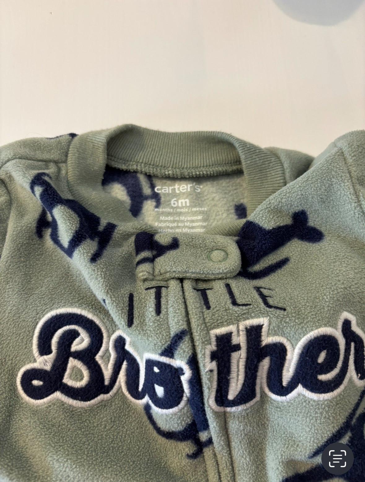 Seller #195 - Carter’s Little Bother Helicopter Pajama Sleeper - Size 6 Months