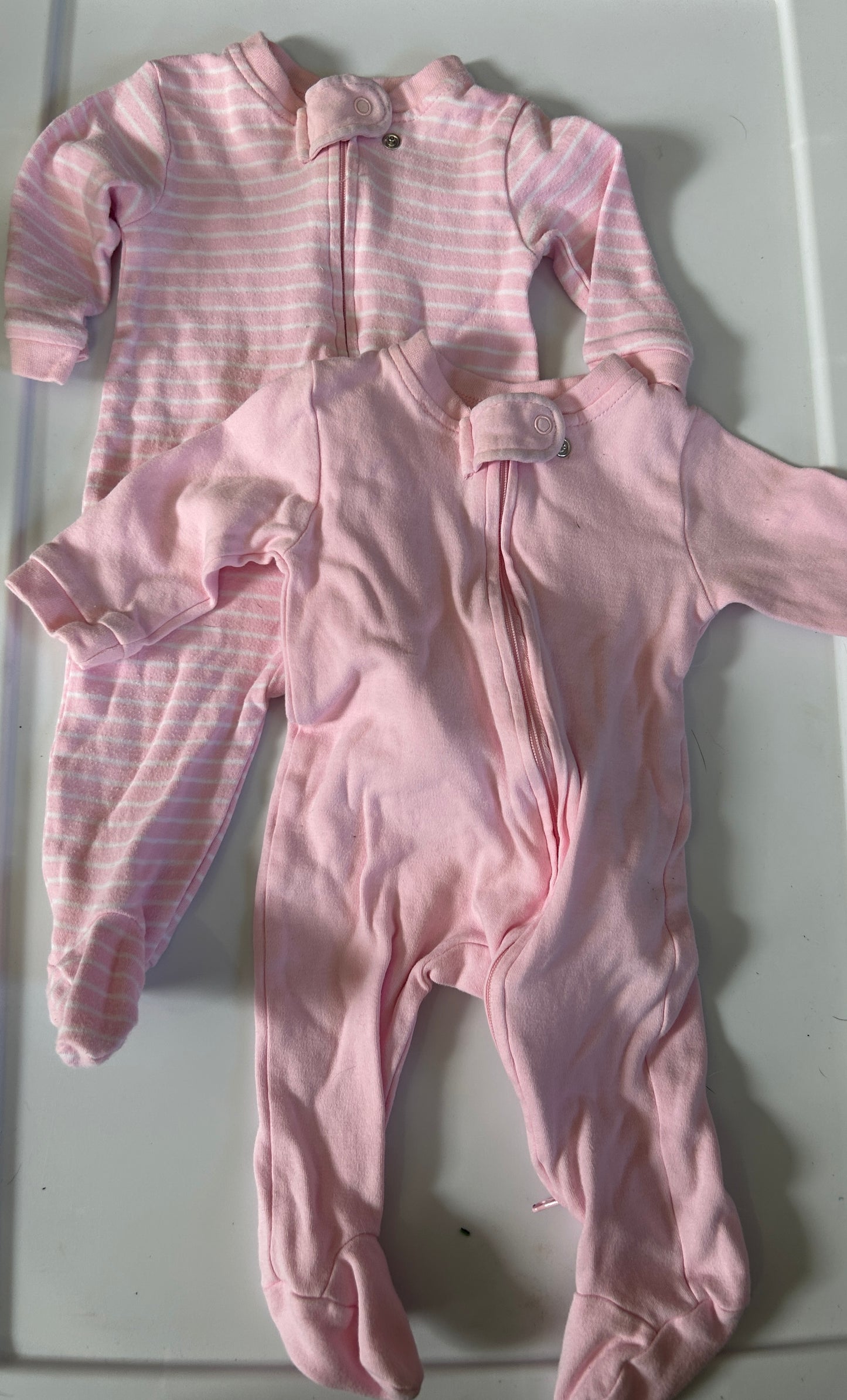 #34 girls 2 pack zip footies 3months