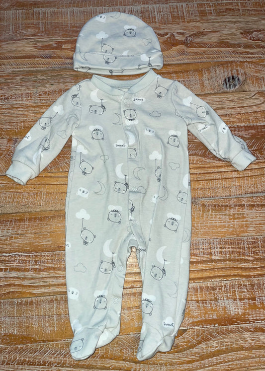 Seller #3 Mikey and Lottie 0-3 mos Newborn Sleeper and Hat Set