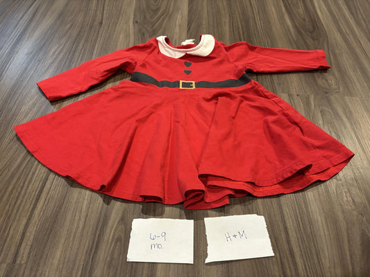 #138 - 6-9 Mo - VGUC H&M - Christmas Santa Dress - PU 45236