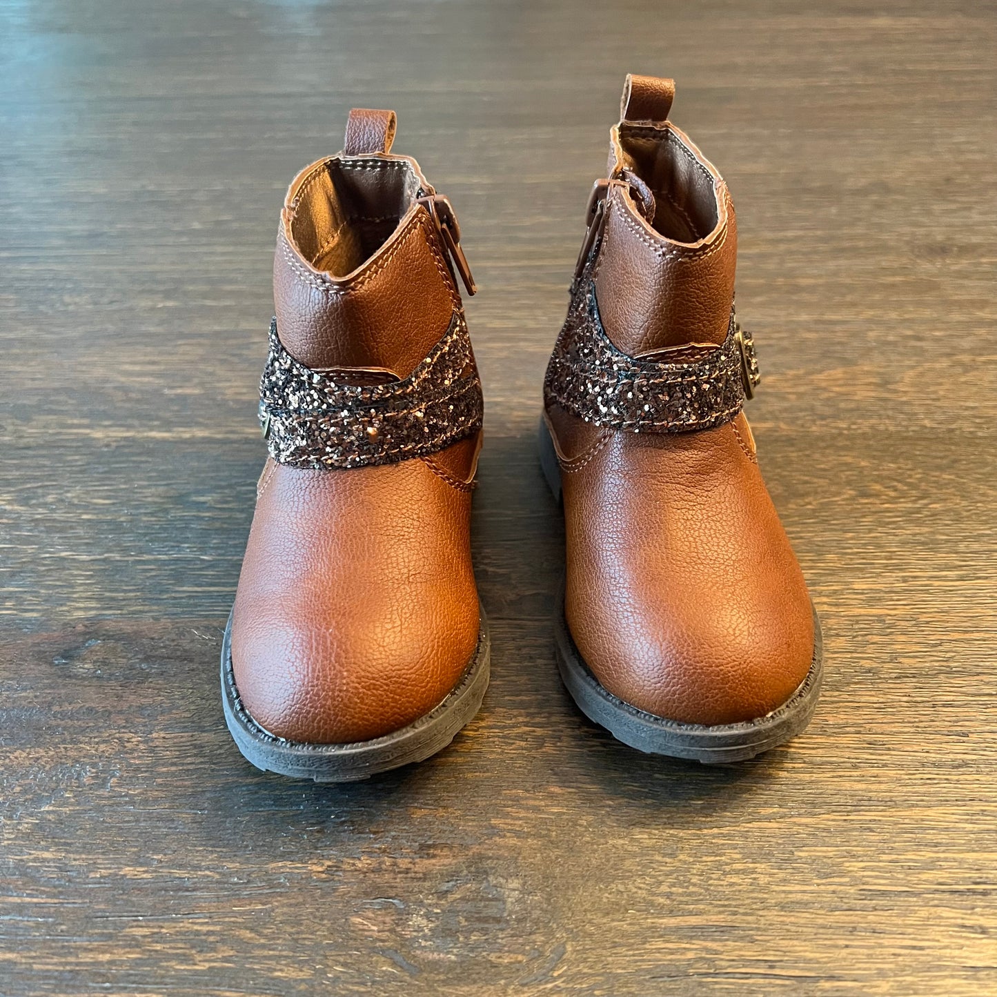 #5 Carters Brown Boots with Sparkle Strap, Girls 6C