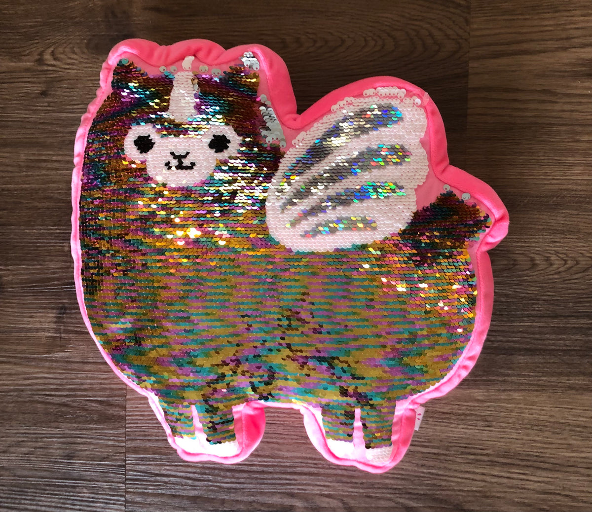 #137 Sequin flip unicorn pillow