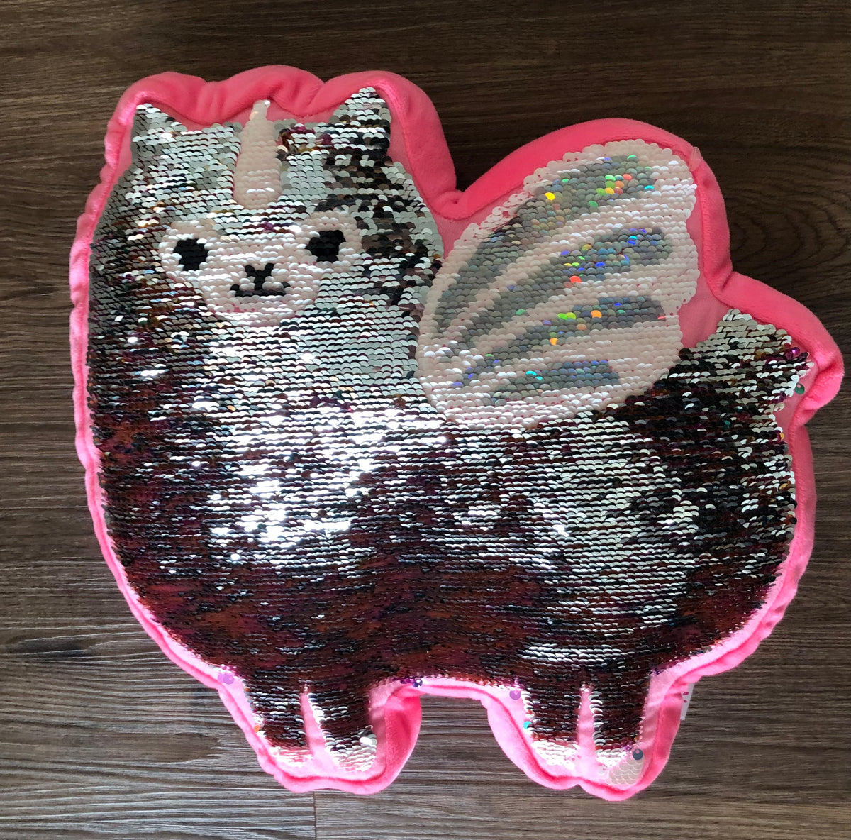 #137 Sequin flip unicorn pillow