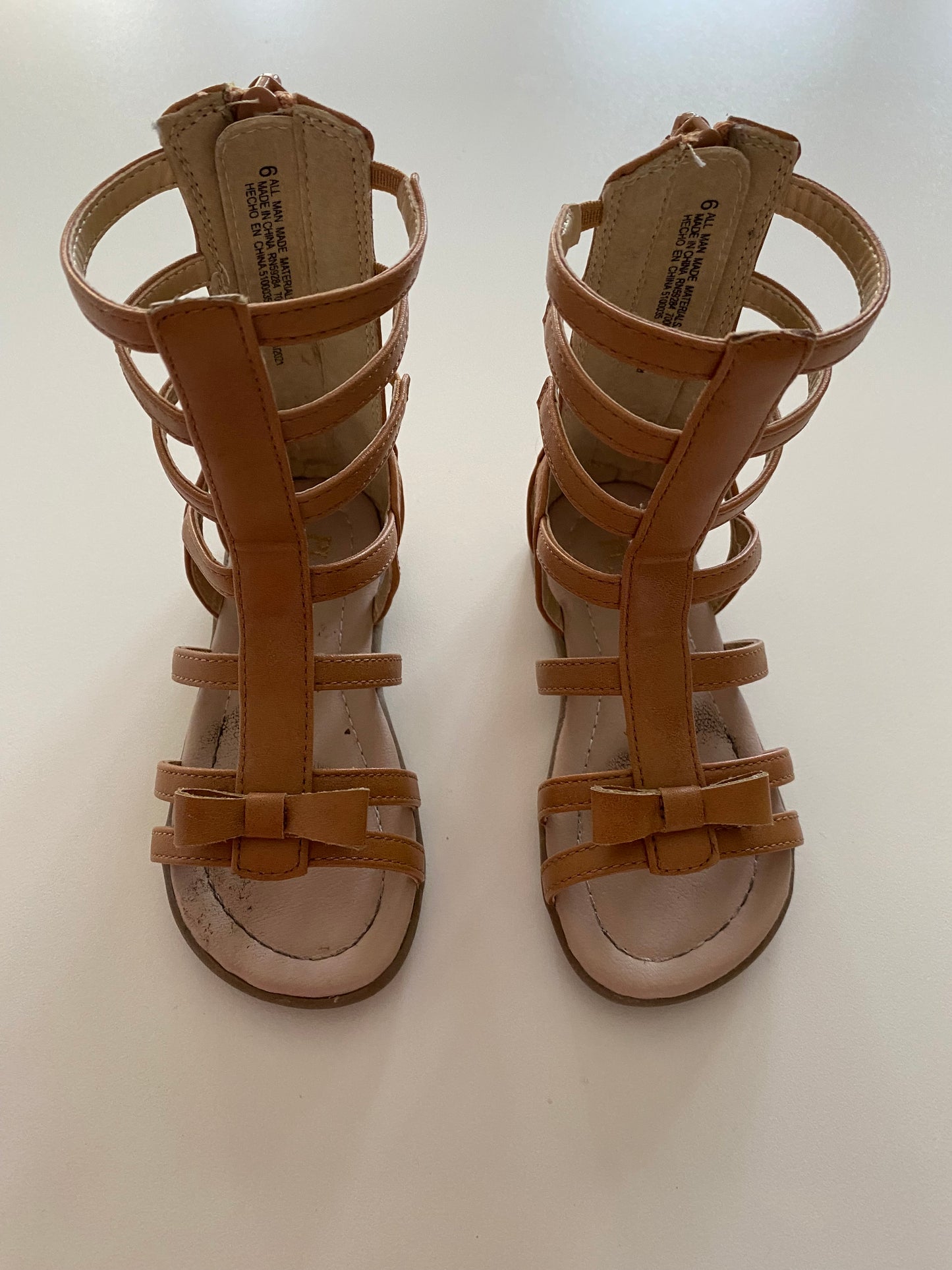 The Children’s Place Brown Gladiator Style Sandal Toddler Girls Shoe Size 6