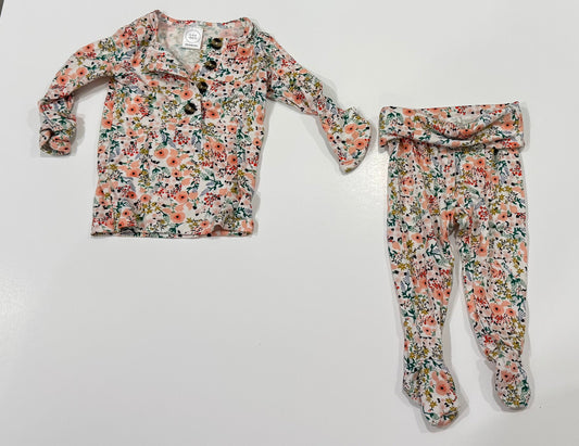 #38 Loulou and Company Newborn Top and Bottoms Set Millie Print