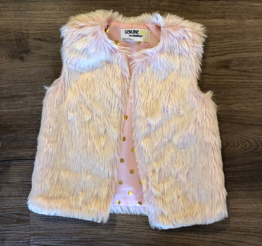 #137 Osh Kosh girls pink faux fur vest 4t-5t