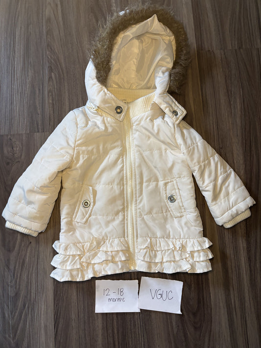 #138 - 12-18 Mo - VGUC White Medium Weight Jacket - PU 45236