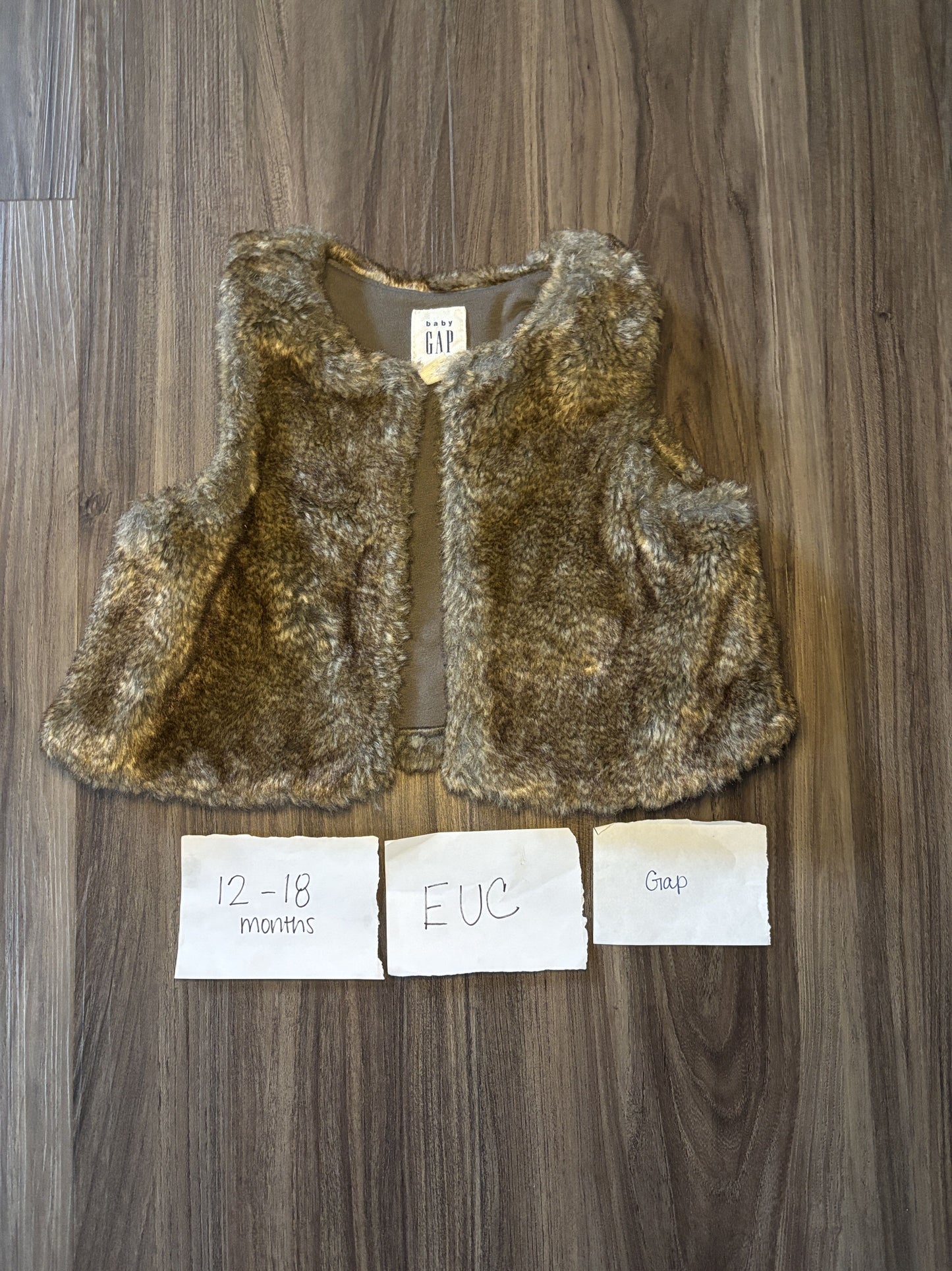 #138 - 12-18 Mo - EUC Gap - Brown Vest - PU 45236