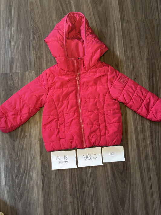 #138 - 12-18 Mo - VGUC Gap - Pink Medium Weight Jacket - PU 45236