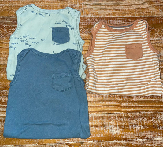 Seller #3 Cloud Island Sleeveless Onesies 3-6 mos (set of three)