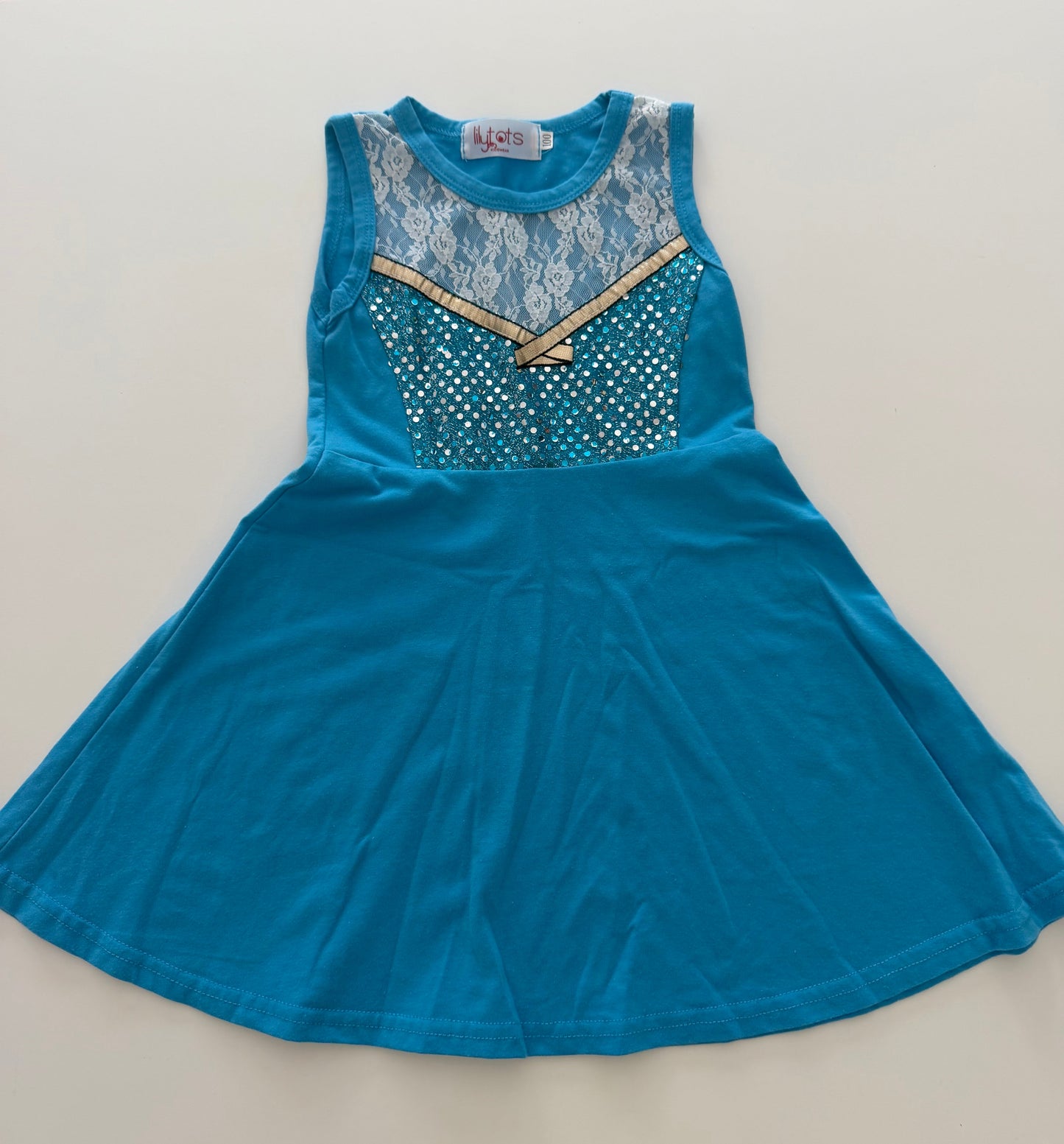 #117, Girls 3T, Lily Tots blue Cinderella princess dress, VGUC