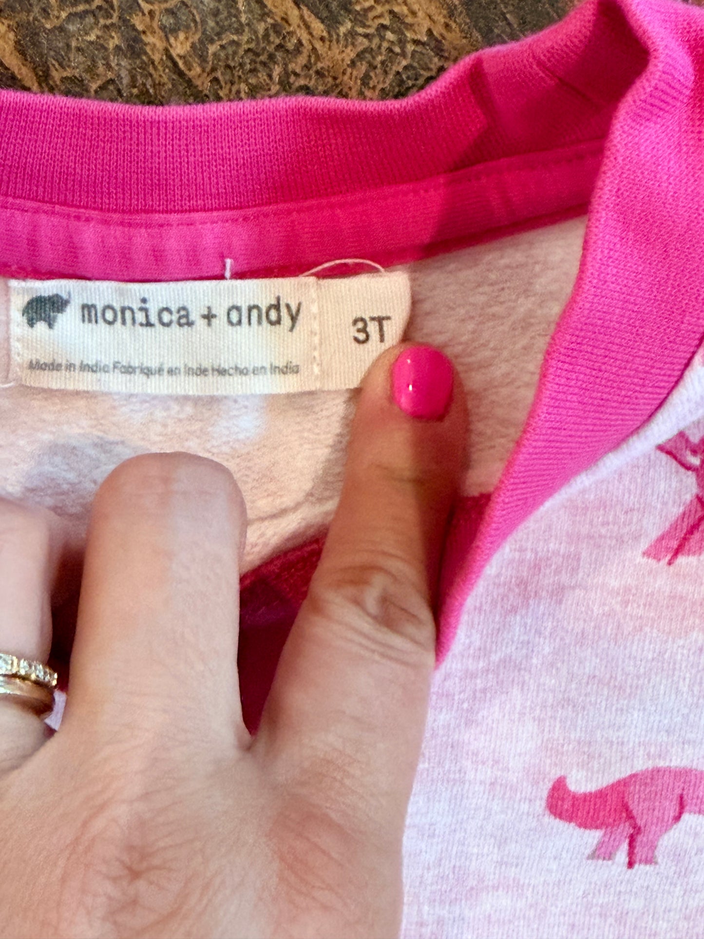 #107 Girls Monica and Andy pink unicorn sweatshirt size 3
