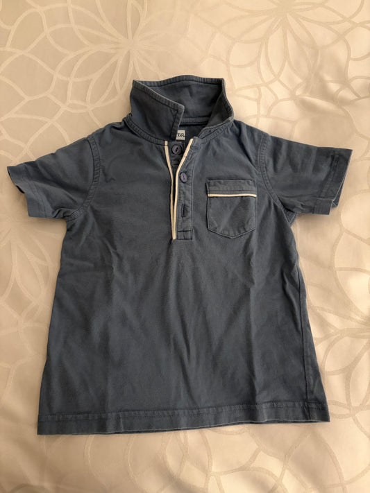 #30 Boys Tea collared indigo shirt, size 3T