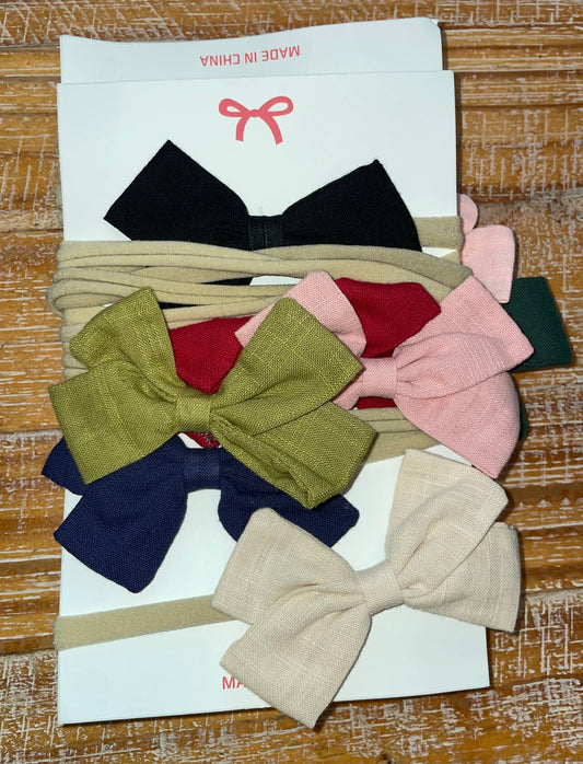 Seller #3 Pack of Newborn Headbands with Small Linen bows