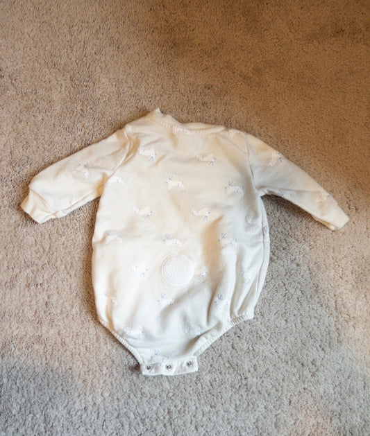 #151 H&M 3-6 month bunny bubble romper with bunny tail. EUC. Girls