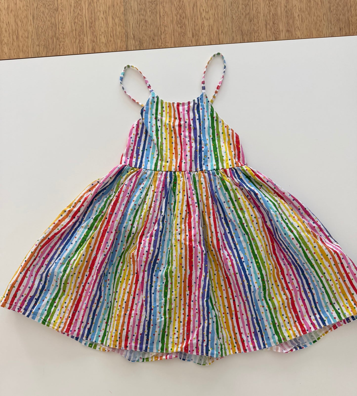 #117, Girls 4T, Alessandra Elise Boutique Rainbow striped dress, VGUC