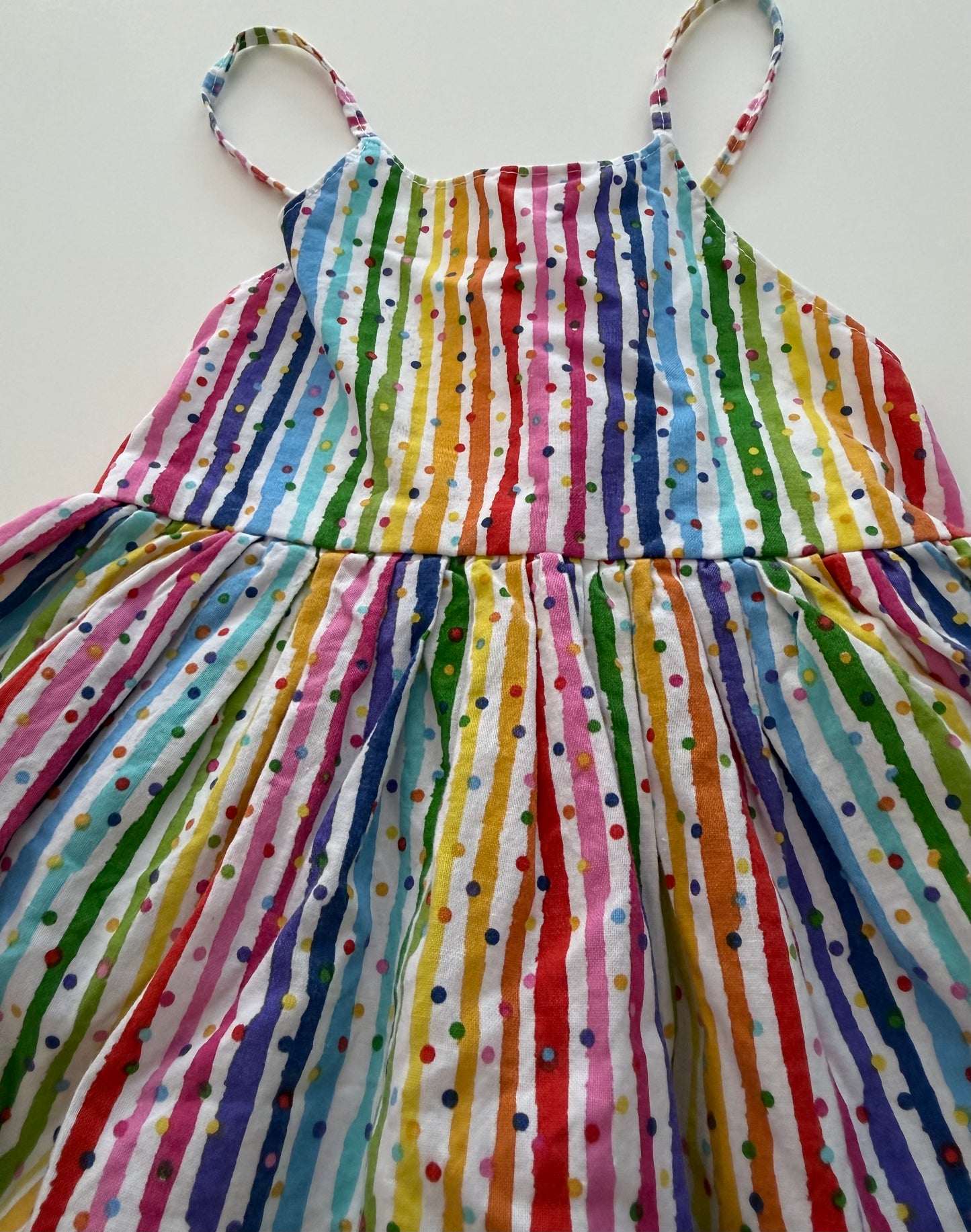 #117, Girls 4T, Alessandra Elise Boutique Rainbow striped dress, VGUC