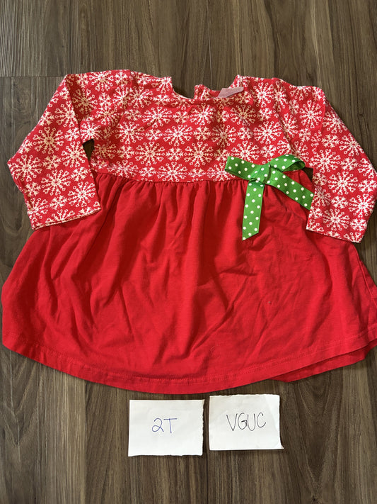 #138 - 2T - VGUC Christmas Snowflake Dress - PU 45236