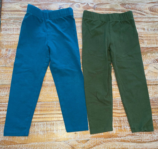 Seller #3 Dip 3T Olive Green and Sea Foam Blue Green Leggings (set of 2)