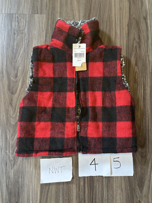 #138 - 4/5T - NWT Red Plaid Vest - PU 45236