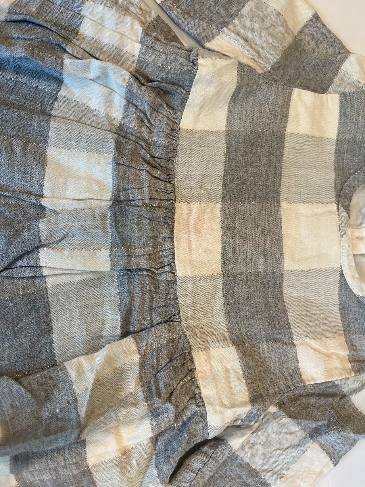 Seller #60 Marks & Spencer Buffalo Plaid Grey Peplum Top Girls Size 9-12mo