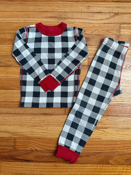 Seller 48, Hanna Andersson Buffalo Check Pjs, black / red, Girls / Boys 4t *REDUCED*
