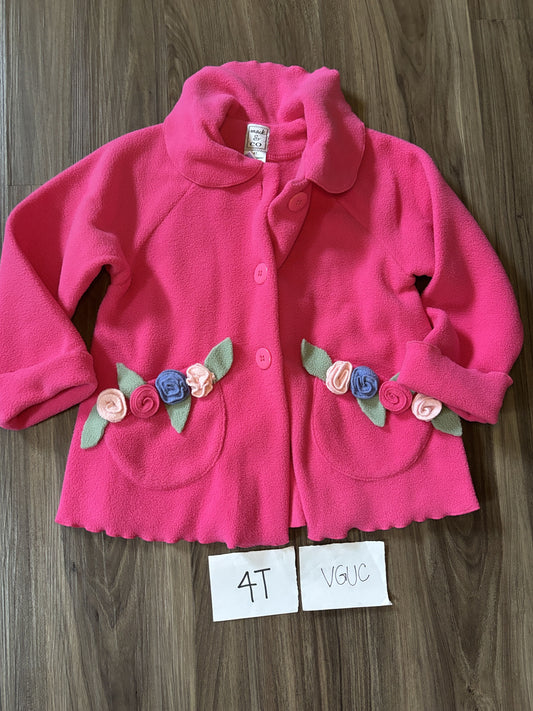 #138 - 4T - VGUC Pink Fleece Jacket - PU 45236