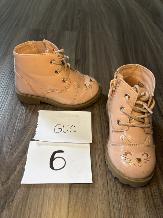 #138 - 6T - GUC Pink Cat Face Boots - PU 45236