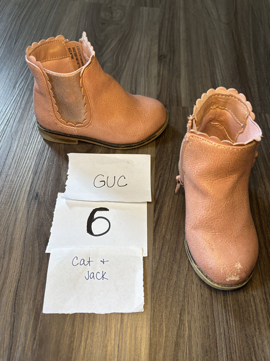 #138 - 6T - GUC Cat & Jack - Pink Scallop Edge Boots - PU 45236