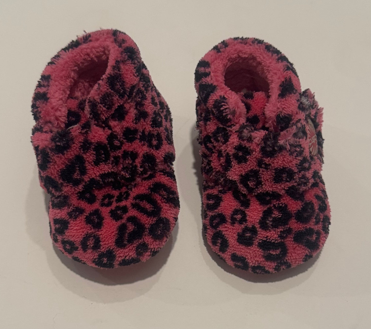 #187 Girls UGG Baby Bixbee Size 0/1 Winter Booties Pink Cheetah Print