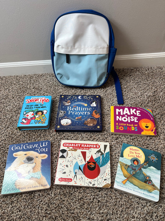Seller #11 Boys Girls board books and backpack (6 months 12 months 18 months 24 months 3 4