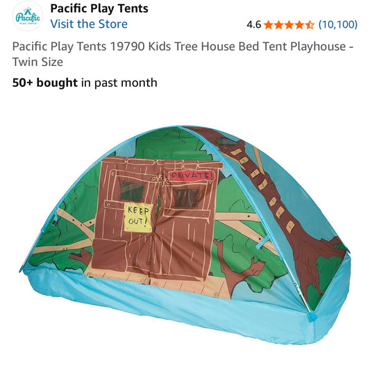 Seller #11 Boys Kids treehouse bed tent twin EUC - ( ages 3 4 5 6 )