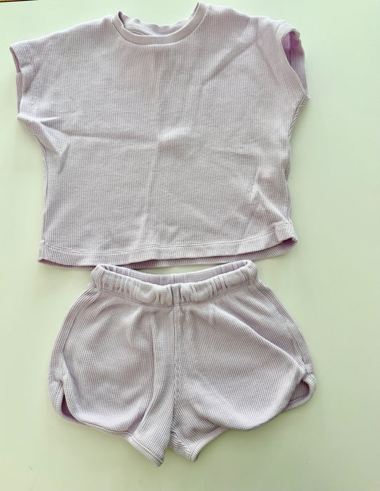 #117, Girls 4T, Zara purple waffle knit playset, EUC
