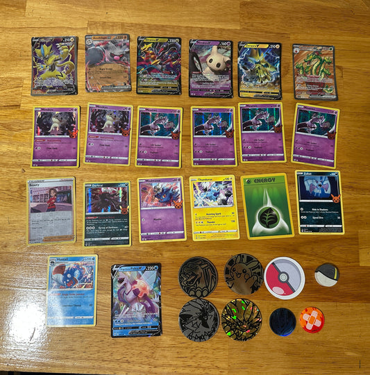 #186 REDUCED Lot of Pokemon Cards & Coins - mostly foil cards, includes some duplicates