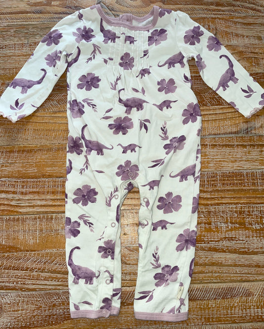 Seller #3 Burt's Bees Purple Flower and Dinosaur Pattern Long Sleeve Girls 18 mos