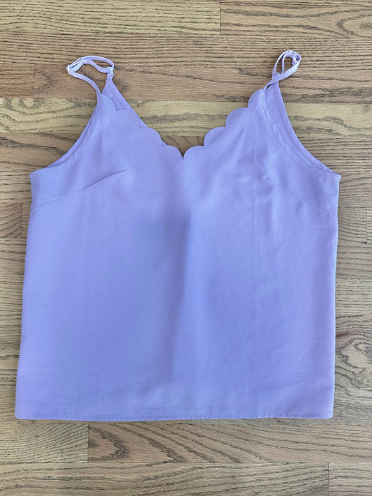 #198- Women’s, Boutique, Lavender Scalloped Tank Blouse- Large