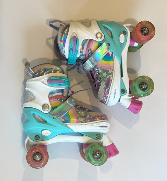 Seller #60 Sulifeel Rainbow Unicorn Adjustable Light up Roller Skates sizes 13-3