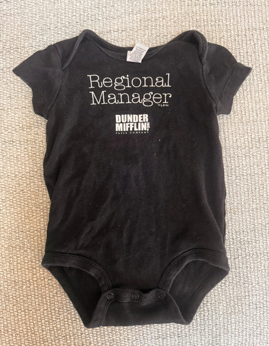 Baby onesie The Office Dunder Mifflin Regional Manager Onesie size 3-6 GUC