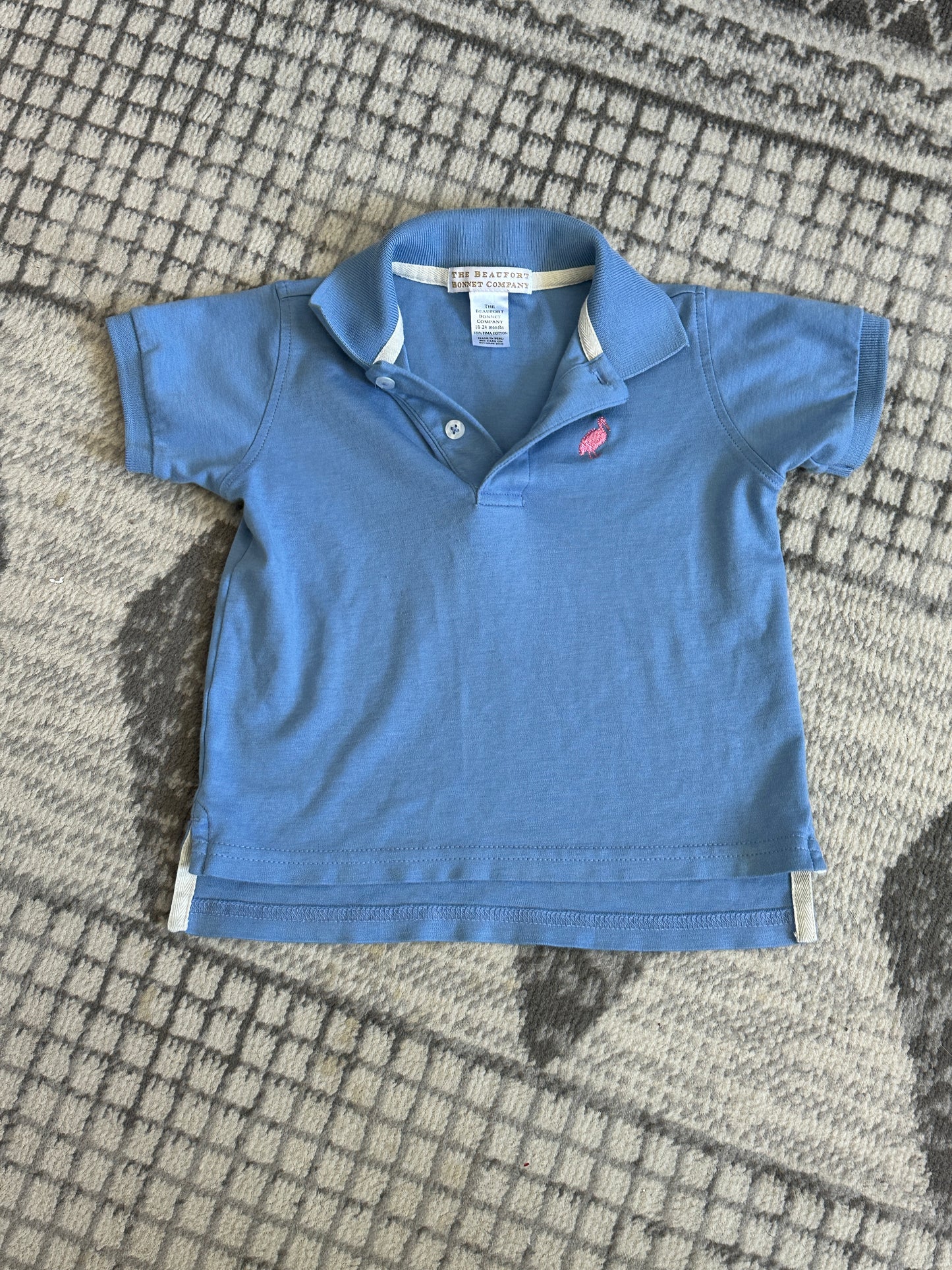 #162 Beaufort Bonnet Co Blue Polo 18-24M