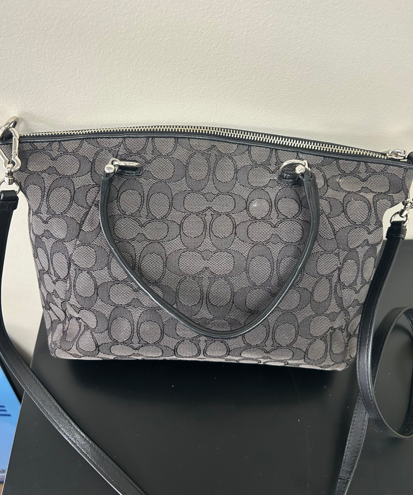 #7 Coach gray black handbag