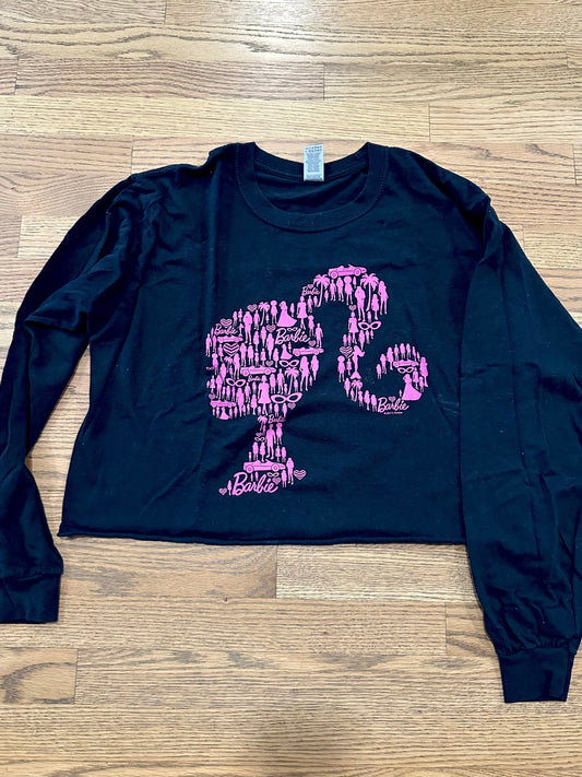 #198- Women’s, Barbie, Long Sleeve Crop T-Shirt- Large