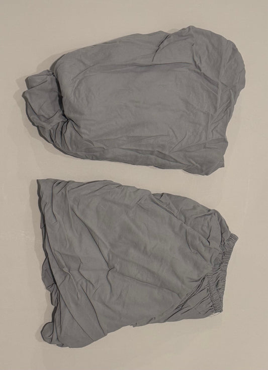 #187 Parents Choice Grey Crib Sheets (2)